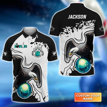 BlueJose American Eagle Bowling Team Customized Name All Over Printed Shirt