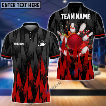 BlueJose Bowling And Pins Sword Legend Customized Name, Team Name 3D Shirt (4 Colors)