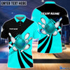 BlueJose Personalized Name and Team Name Bowling and Pins Multicolor 3D Shirt