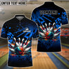 BlueJose Bowling And Pins Diamond Broken Customized Name 3D Shirt (4 Colors)