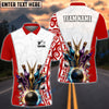 BlueJose Bowling And Pins Antique Pattern Customized Name, Team Name 3D Shirt (6 Colors)