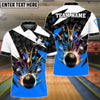 BlueJose Bowling And Pins Color Lightning Customized Name 3D Shirt (4 Colors )