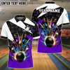 BlueJose Bowling And Pins Color Lightning Customized Name 3D Shirt (4 Colors )