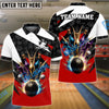 BlueJose Bowling And Pins Color Lightning Customized Name 3D Shirt (4 Colors )