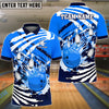 BlueJose Bowling And Pins Skull Hand Pattern Customized Name 3D Shirt (4 Colors)