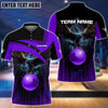 BlueJose Bowling And Pins Premium Eagle Customized Name 3D Shirt (4 Colors)
