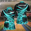 BlueJose Bowling And Pins Broken Pattern Customized Name, Team Name 3D Shirt for Women (4 Colors)