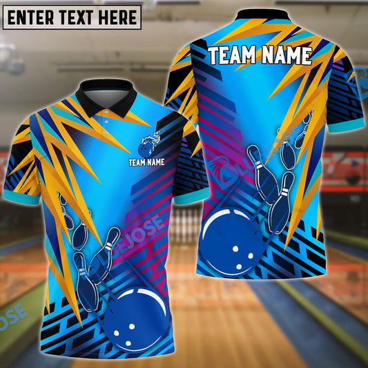 BlueJose Bowling And Pins Ice Break Customized Name 3D Shirt
