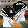 BlueJose Bowling Ribbon White Pattern Customized Name, Team Name 3D Shirt