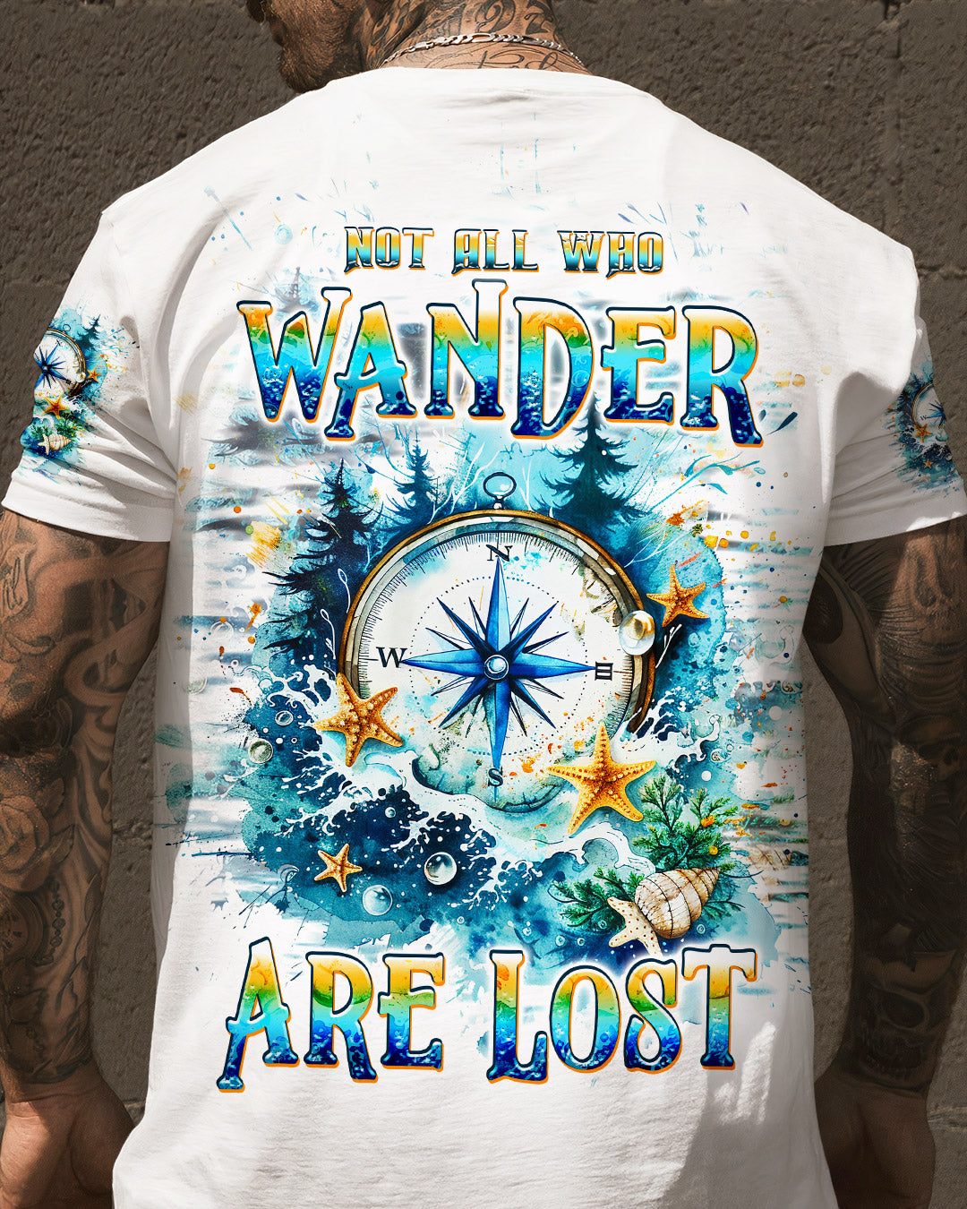 NOT ALL WHO WANDER ARE LOST COMPASS ALL OVER PRINT - TLPQ0909242