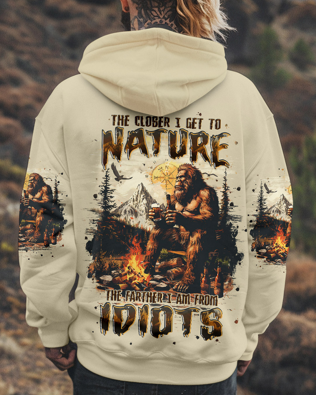 THE CLOSER I GET TO NATURE BIGFOOT ALL OVER PRINT - TLPQ2410241