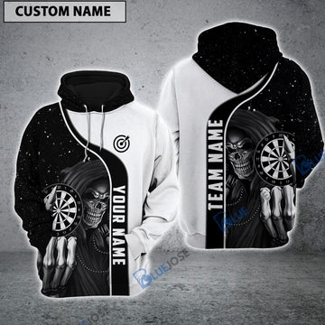 BlueJose Dart Skull Personalized Name Hoodie