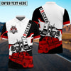 Bluejose Trucker Black and Multicolor Truck Personalized Name 3D Polo Shirt For Truck Driver