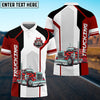 BlueJose Trucking Sporty Pattern Personalized Name 3D Polo Shirt For Truck Driver