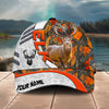 BlueJose Hunting Orange Camo White Sport Customized Name Cap