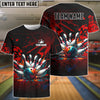 BlueJose Bowling And Pins Diamond Broken Customized Name 3D Shirt (4 Colors)