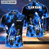 BlueJose Personalized Name and Team Name Fire Skull Bowling and Pins 3D Shirt