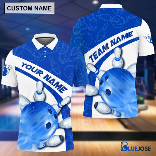 BlueJose Personalized Name and Team Name Happiness Bowling and Pins Multicolor 3D Shirt