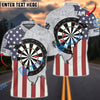 BlueJose Darts Board USA Flag Personalized Name, Team Name Shirt