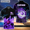BlueJose Personalized Name and Team Name Fire Light Bowling Player Multicolor 3D Shirt