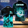 BlueJose Personalized Name and Team Name Fire Light Bowling Player Multicolor 3D Shirt