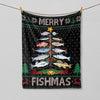 BlueJose Fishing Christmas Merry Fishmas Blanket