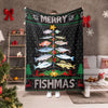 BlueJose Fishing Christmas Merry Fishmas Blanket
