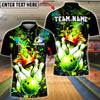 BlueJose Bowling & Pins Crown Pins Graffiti Splash Art Customized Name, Team Name 3D Shirt (6 Colors)