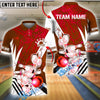 BlueJose Bowling And Pins Shine Lightning Strike Customized Name, Team Name 3D Shirt (4 Colors)