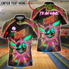 BlueJose Bowling Neon Monster Strike Force Chaos Art Customized Name, Team Name 3D Shirt (4 Colors)
