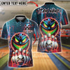 BlueJose Bowling And Pins Tech Monster Customized Name, Team Name 3D Shirt (4 Colors)