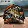 BlueJose Fishing Orange Lightning Water Splash Personalized Name Classic 3D Cap Personalized Cap (13 Breeds)