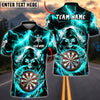 BlueJose Darts Grim Reaper Skull Lightning Hold Dartboard Personalized Name, Team Name Unisex Shirt (4 Colors)
