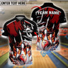 BlueJose Bowling And Pins Blazing Customized Name 3D Shirt (6 Colors)