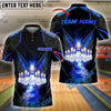 BlueJose Bowling And Pins Gold Light Customized Name 3D Shirt (6 Colors)