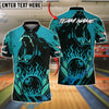 BlueJose Bowling And Pins Angry Bear Fire Strike Wild Roar Customized Name, Team Name 3D Shirt (4 Colors)