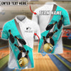BlueJose Bowling And Pins Elegant Strike Gold Ball & Black Pins Design Customized Name 3D Shirt (4 Colors)