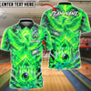 BlueJose Bowling And Pins Fire Phoenix Volcanic Customized Name, Team Name 3D Shirt (4 Colors)