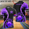 BlueJose Bowling And Pins Black Gold Water Strike Design Customized Name, Team Name 3D Shirt (6 Colors)