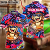 BlueJose Billiards Graffiti Cool Monkey 9 Ball Character Personalized Name Shirt (4 Colors)