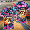 BlueJose Bowling & Pins Graffiti Cool Monkey Game Character Customized Name, Team Name 3D Shirt (4 Colors)