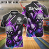 BlueJose Bowling And Pins Skull Flame Customized Name, Team Name 3D Shirt (4 Colors)