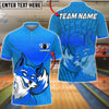 BlueJose Bowling & Pins Fire Fox Customized Name, Team Name 3D Shirt (4 Colors)
