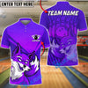 BlueJose Bowling & Pins Fire Fox Customized Name, Team Name 3D Shirt (4 Colors)