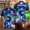 BlueJose Billiards 8 Ball Cosmic Personalized Name, Team Name Unisex Shirt (4 Colors)