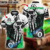 BlueJose Billiards Ball 8 Pool Skull Splash Personalized Name Shirt (4 Colors)