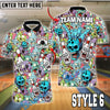 BlueJose Bowling And Pins Zombie Skull Horror Style Customized Name 3D Shirt (6 Colors)