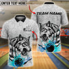 BlueJose Bowling And Pins Wolf Strike Customized Name, Team Name 3D Shirt (4 Colors)