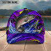 BlueJose Fishing Neon Purple Splash Lure Personalized Name Classic 3D Cap (13 Breeds)