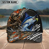 BlueJose Fishing Skull Angler Orange Camo Personalized Name Classic 3D Cap (13 Breeds)